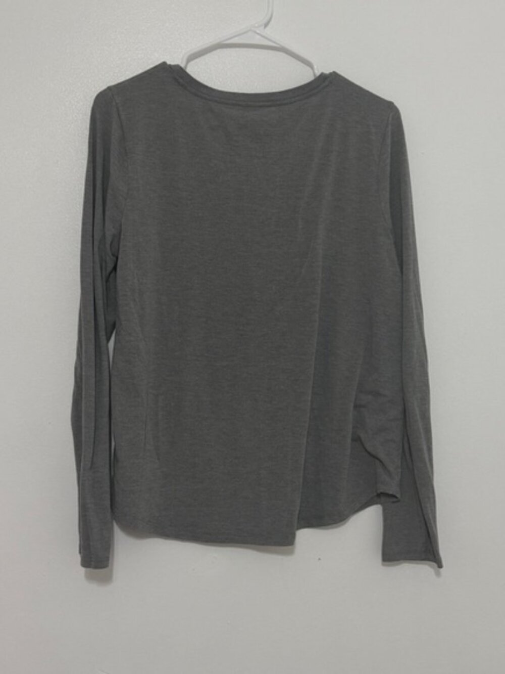 Women's Dark Gray Plus Size Casual Long-Sleeve T-Shirt